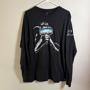 Mammoth‎ Mountain Mens XL Long Sleeve Graphic T-Shirt Black Ski Goggles Mammoth